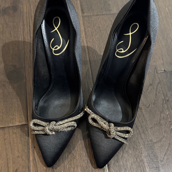 Sam Edelman Black Heels with Silver Bows - Picture 8 of 8